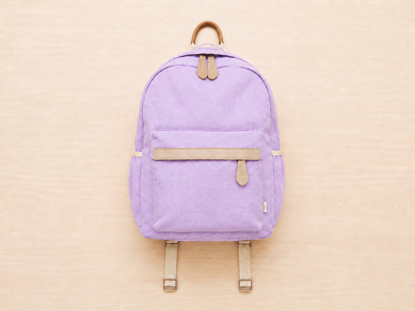 Welcomenest Lavender personalised backpack — soft lilac hand-embroidered kids bag