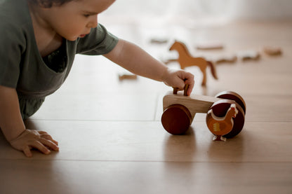 Wooden Farm Animals and Tractor Set