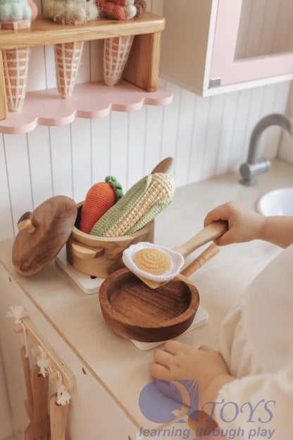 Mahogany Toy Pan and Pot Set